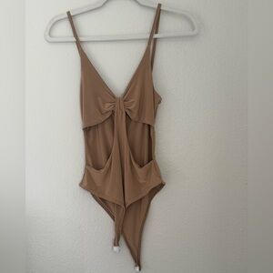 Nasty Gal Tan Women's Bodysuit